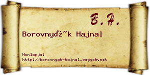 Borovnyák Hajnal névjegykártya